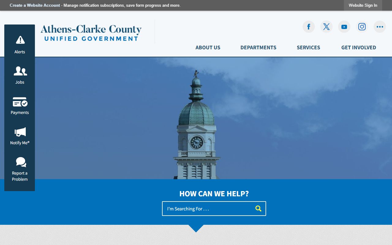 Athens-Clarke County government website for residents directory searches
