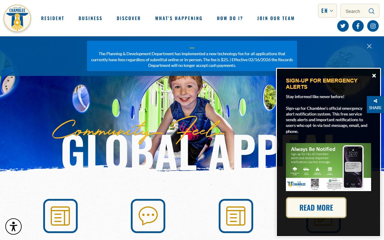 City of Chamblee website for residents directory searches