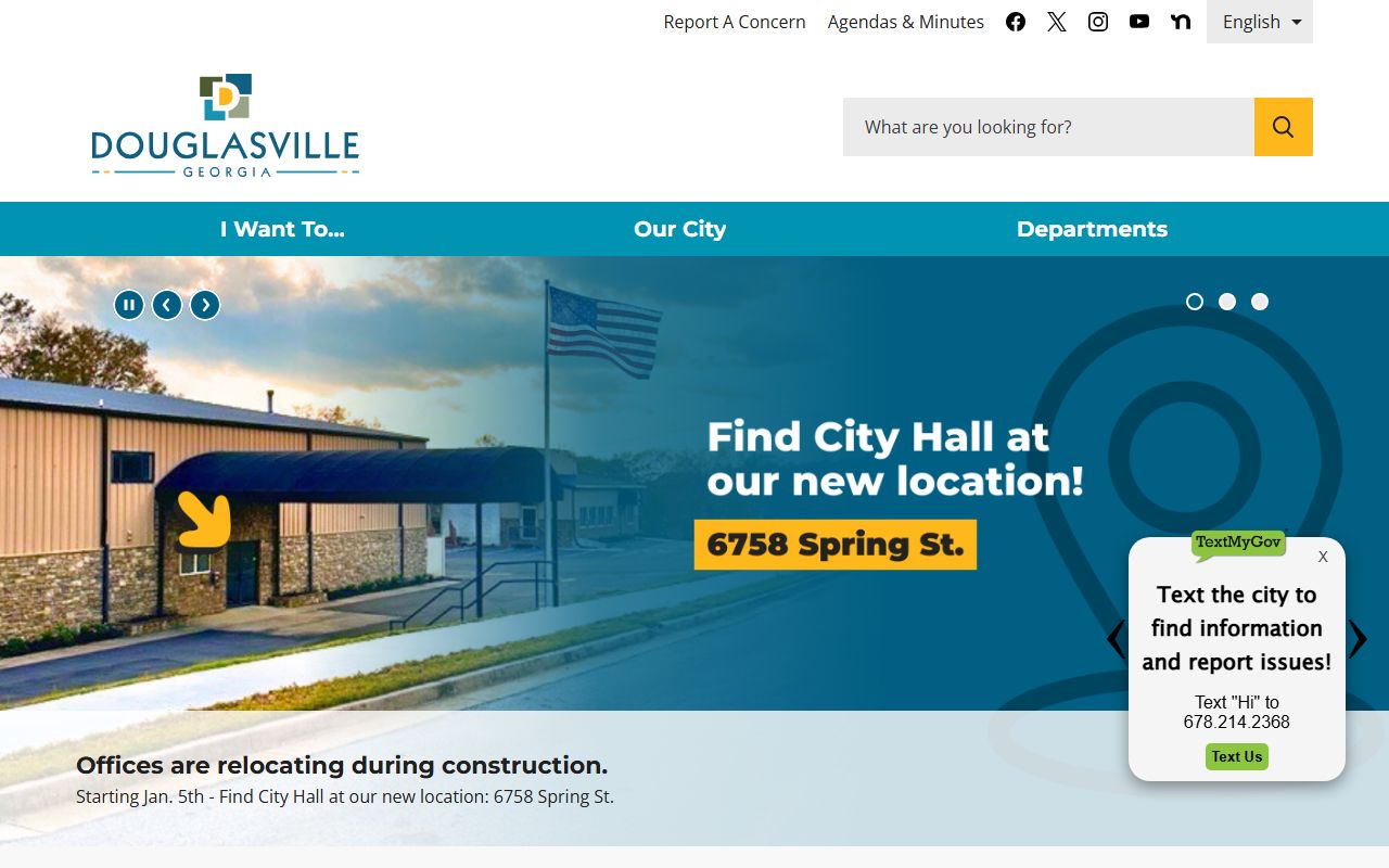 City of Douglasville government website for residents directory searches