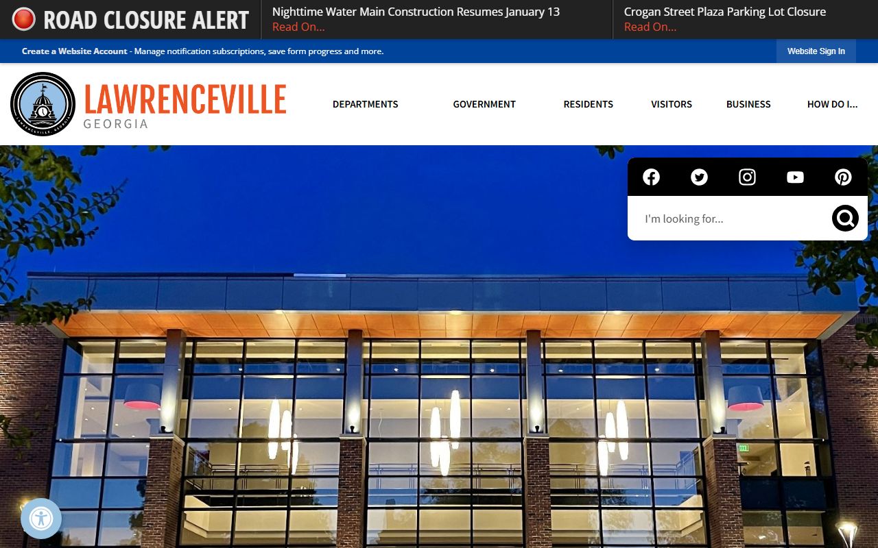 City of Lawrenceville website for residents directory searches
