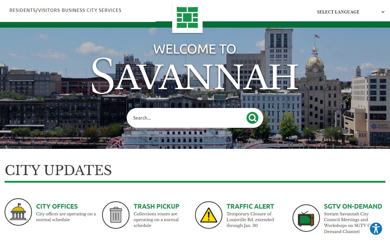 Savannah city government website for residents directory lookups
