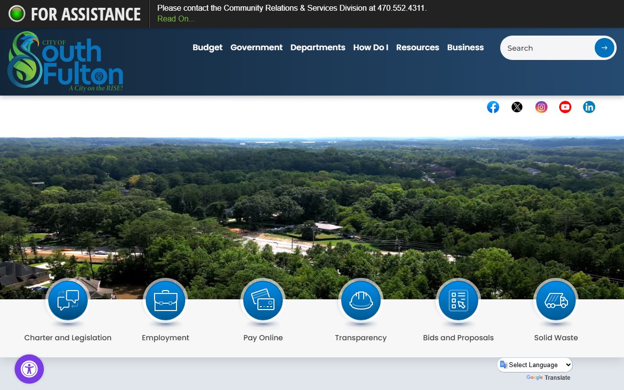 South Fulton city government website for residents directory searches