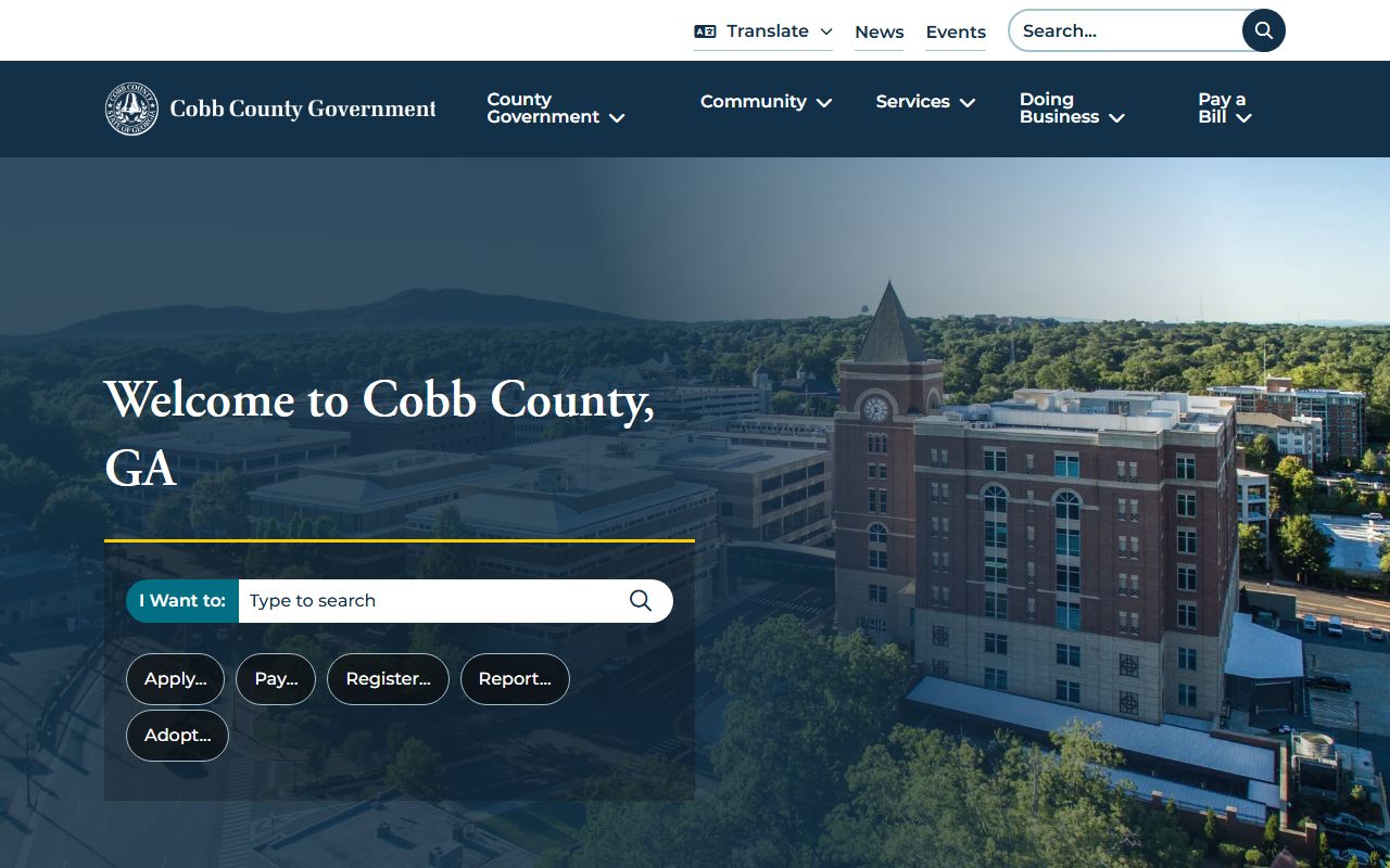 Cobb County government website for residents directory searches
