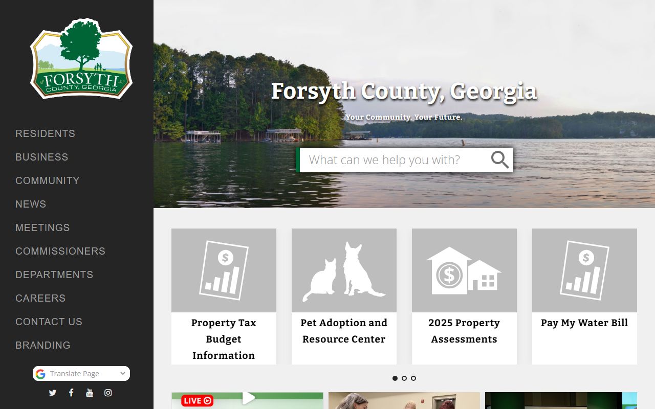 Forsyth County government website for residents directory searches