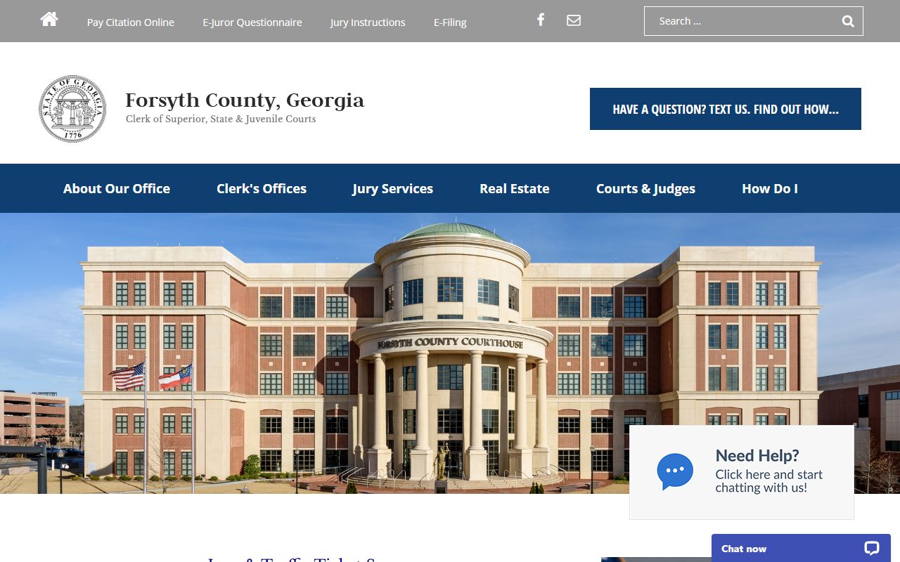 Forsyth County Clerk of Courts website for residents directory