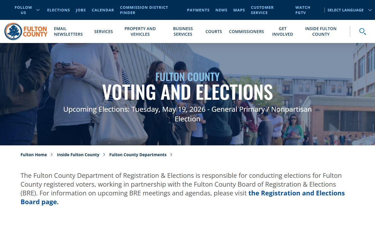 Fulton County elections and voter registration for residents directory