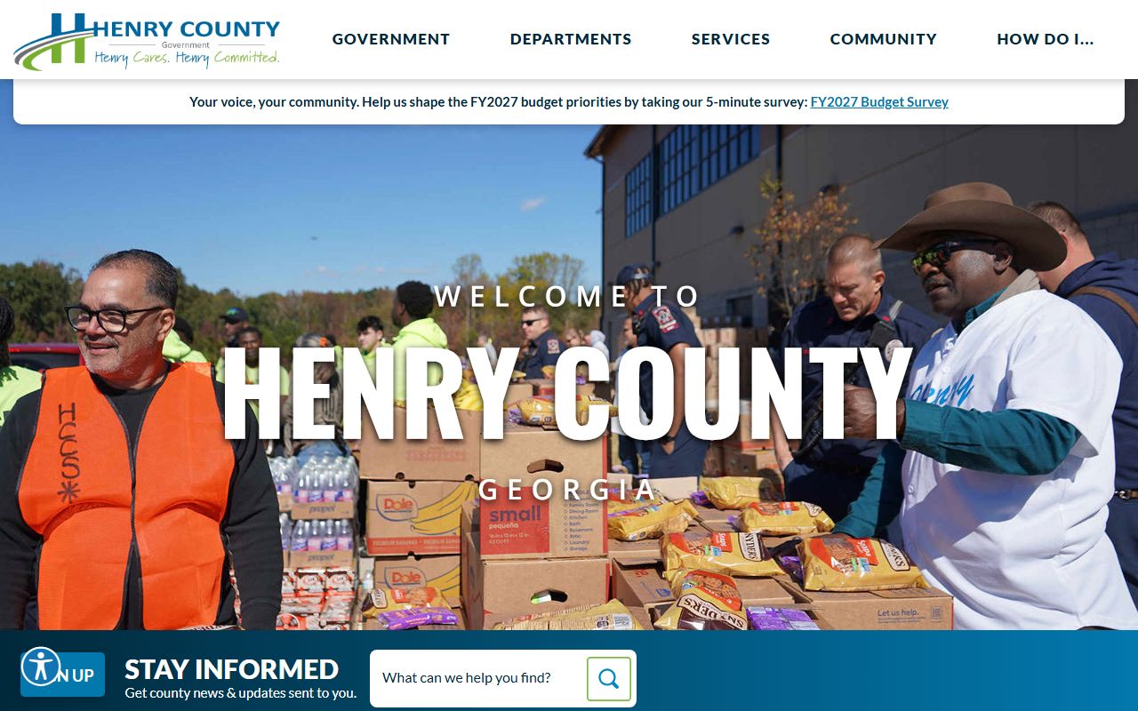Henry County government website for residents directory