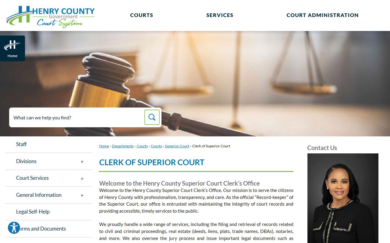 Henry County Clerk of Superior Court website for residents directory