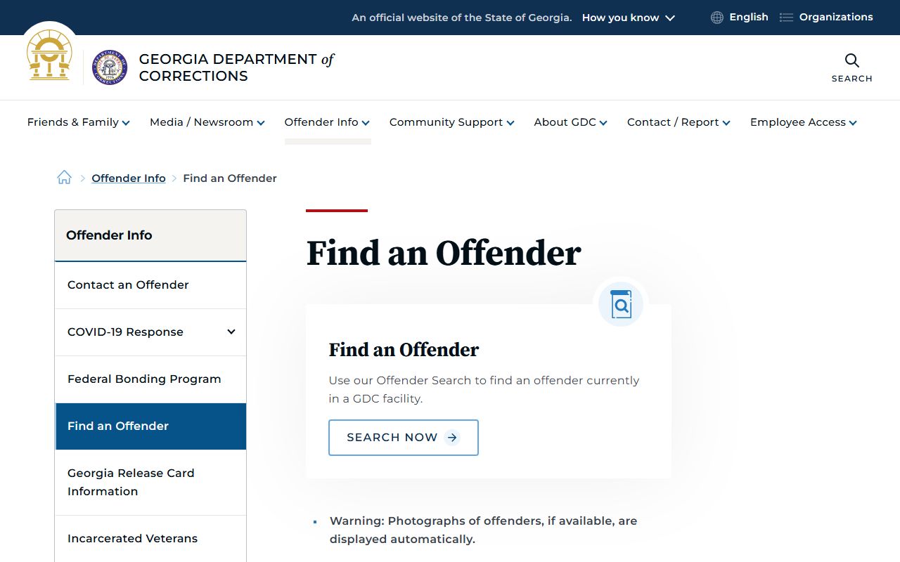 Georgia Department of Corrections offender search for residents directory